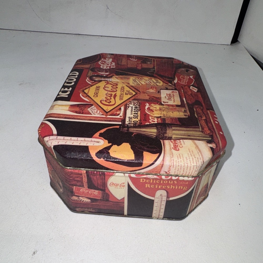 Coca Cola Vintage Collectible Metal Tin Through The Years Graphic Design 1996